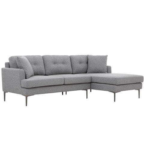 Orka Fabric Left Corner Sofa - Dark Grey