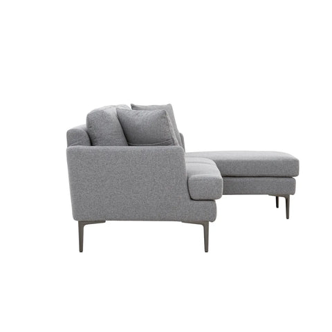 Orka Fabric Left Corner Sofa - Dark Grey