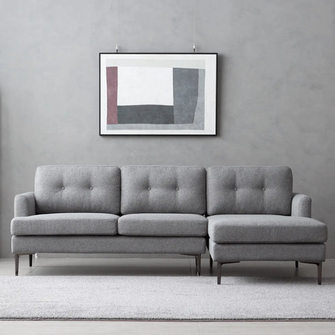 Orka Fabric Left Corner Sofa - Dark Grey