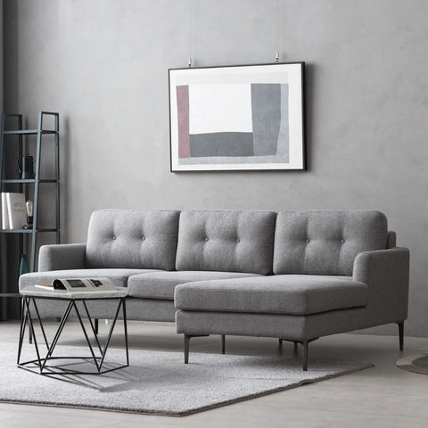 Orka Fabric Left Corner Sofa - Dark Grey