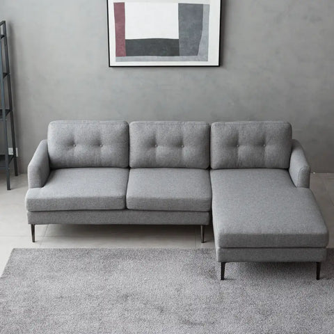 Orka Fabric Left Corner Sofa - Dark Grey
