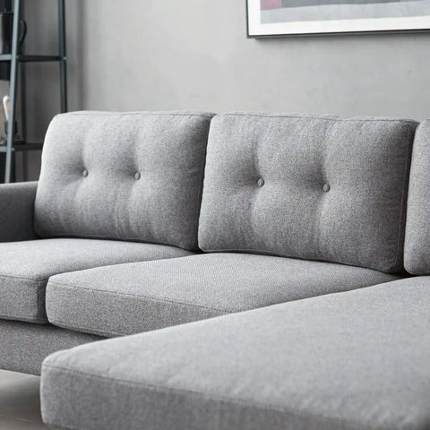 Orka Fabric Left Corner Sofa - Dark Grey
