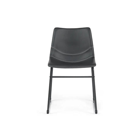 Ray Set of 4 Black PU Leather Dining Chairs