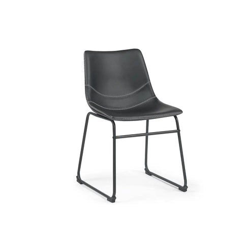 Ray Set of 4 Black PU Leather Dining Chairs