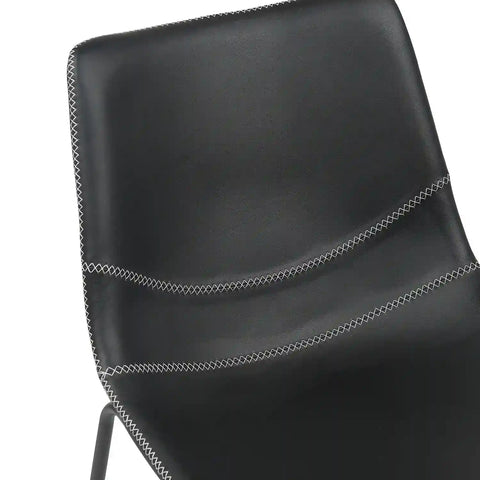 Ray Set of 4 Black PU Leather Dining Chairs