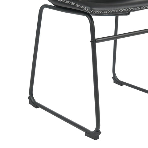 Ray Set of 4 Black PU Leather Dining Chairs