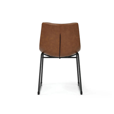 Ray Set of 4 Brown PU Leather Dining Chairs