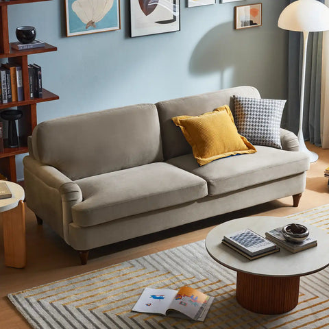 Sadie Velvet 3 Seater Sofa - Calm Grey