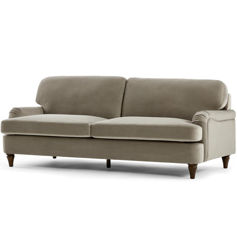 Sadie Velvet 3 Seater Sofa - Calm Grey