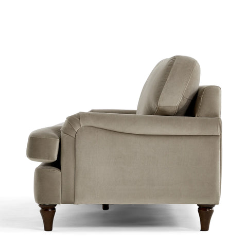 Sadie Velvet 3 Seater Sofa - Calm Grey
