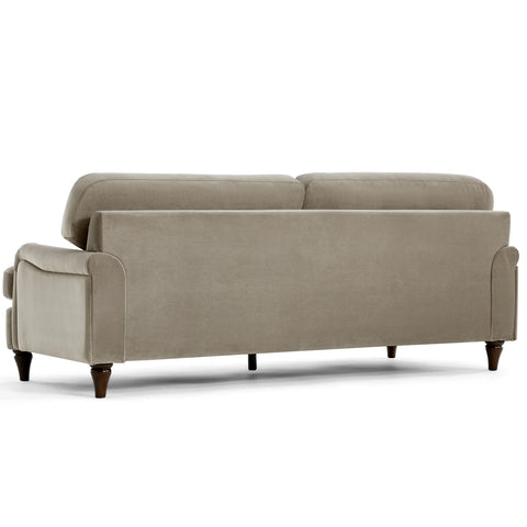 Sadie Velvet 3 Seater Sofa - Calm Grey