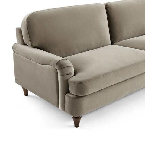 Sadie Velvet 3 Seater Sofa - Calm Grey