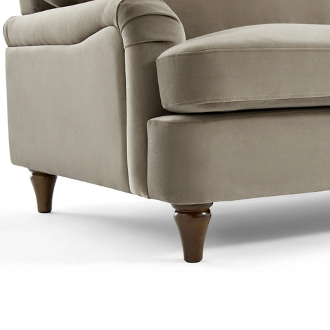 Sadie Velvet 3 Seater Sofa - Calm Grey
