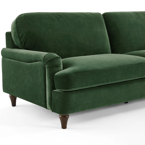 Sadie Velvet 3 Seater Sofa - Dark Green