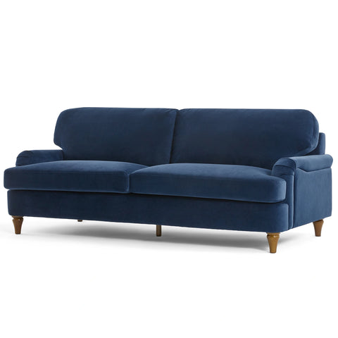 Sadie Velvet 3 Seater Sofa - Navy Blue