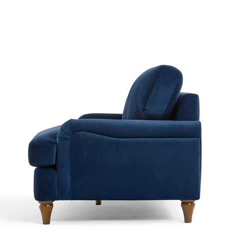 Sadie Velvet 3 Seater Sofa - Navy Blue
