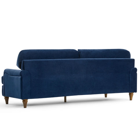 Sadie Velvet 3 Seater Sofa - Navy Blue