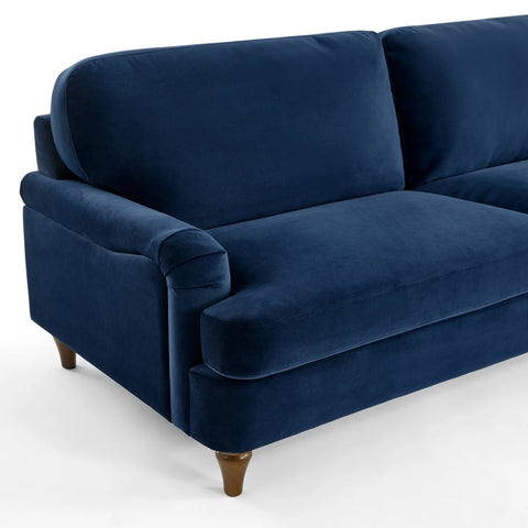 Sadie Velvet 3 Seater Sofa - Navy Blue