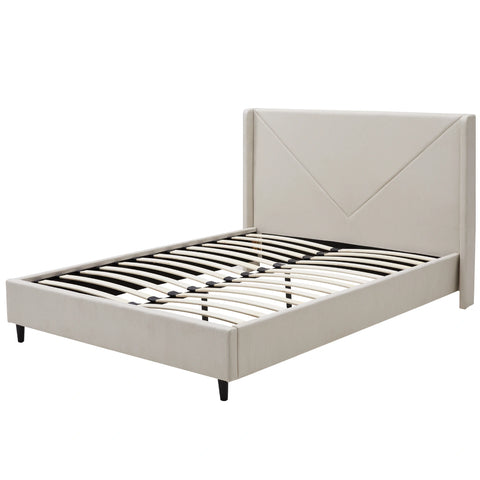 Leonie Beige Kingsize Upholstered Bed