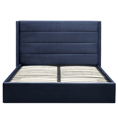 Madi Dark Navy Double Upholstered Bed