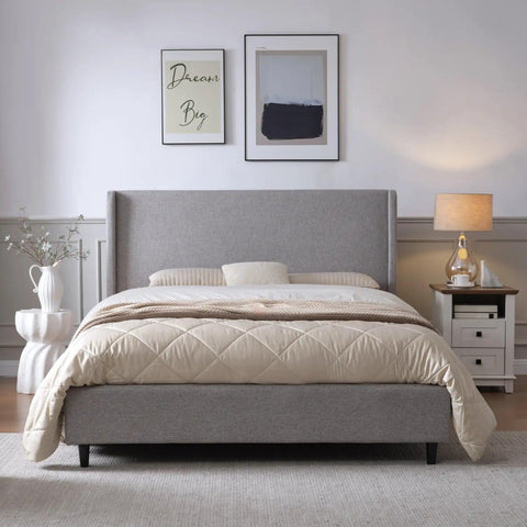 Freya Grey Kingsize Upholstered Bed