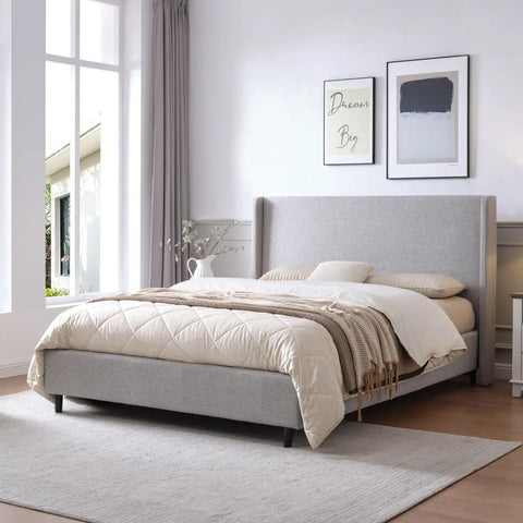 Freya Grey Kingsize Upholstered Bed