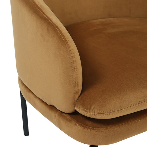 Vivien Caramel Velvet Occasional Chair