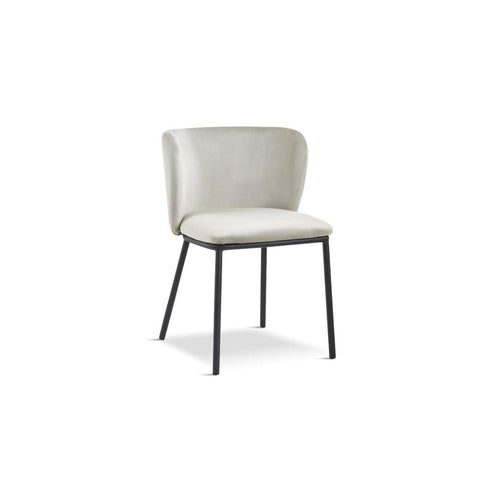 x2 Celeste Velvet Dining Chair in Light Grey