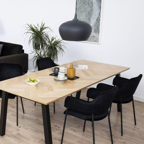 x2 Vega Black Velvet Dining Chairs with Armrests