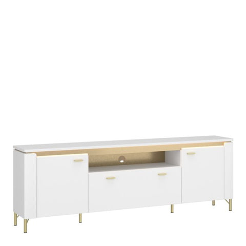 Lazio TV Unit 2 Door 1 Drawer in Alpine White/White Gloss