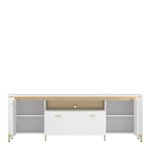 Lazio TV Unit 2 Door 1 Drawer in Alpine White/White Gloss