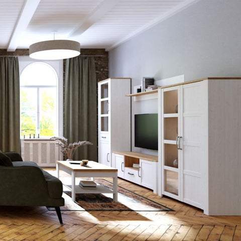 Bohol TV Unit  in Oak & White