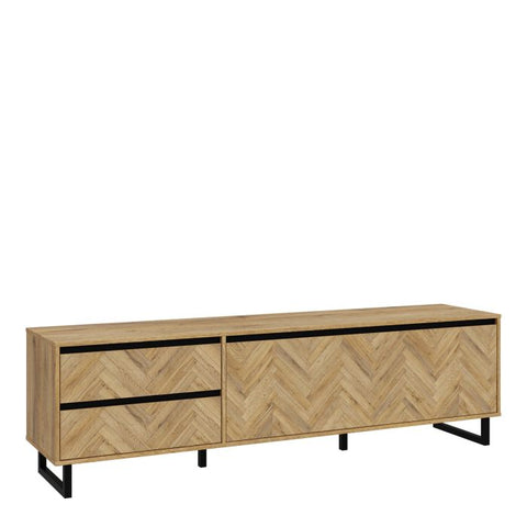 Nikomedes Sideboard in Spica Matt Black & Bartex Oak