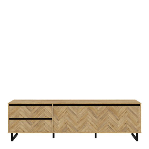 Nikomedes Sideboard in Spica Matt Black & Bartex Oak