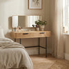 Alder Natural Effect 2 Drawers Dressing Table with Mirror