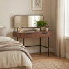 Alder Walnut Effect 2 Drawers Dressing Table with Mirror