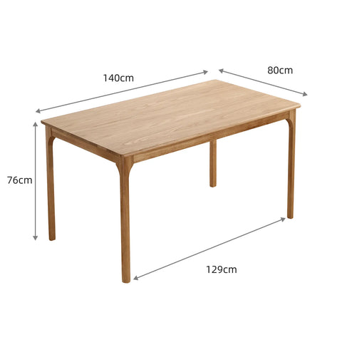 Aldridge Mid-century Modern Oak Effect 4-6 Seater Rectangle Wooden Dining Table  - 140cm
