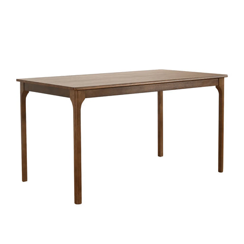 Aldridge Mid-century Modern Walnut Effect 4-6 Seater Rectangle Wooden Dining Table - 140cm