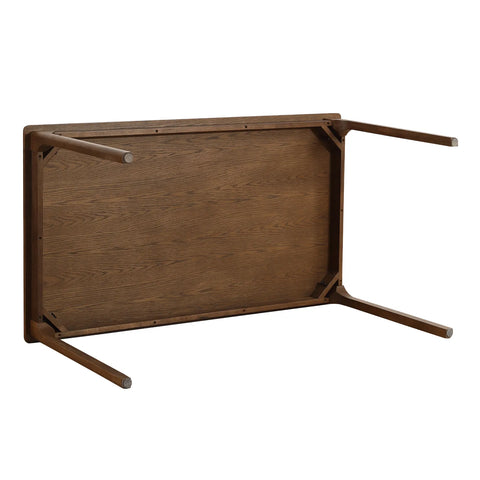 Aldridge Mid-century Modern Walnut Effect 4-6 Seater Rectangle Wooden Dining Table - 140cm