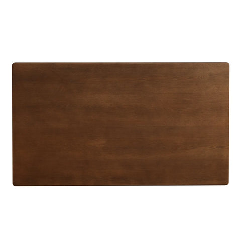 Aldridge Mid-century Modern Walnut Effect 4-6 Seater Rectangle Wooden Dining Table - 140cm