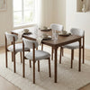 Aldridge Mid-century Modern Walnut Effect 4-6 Seater Rectangle Wooden Dining Table - 140cm
