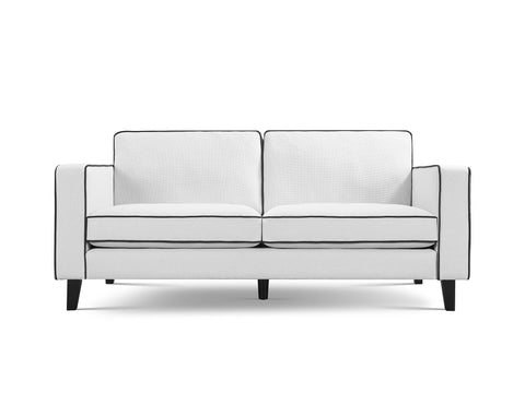Alfie Cream Soft Weave Fabric 3 Seater Sofa with Black Legs