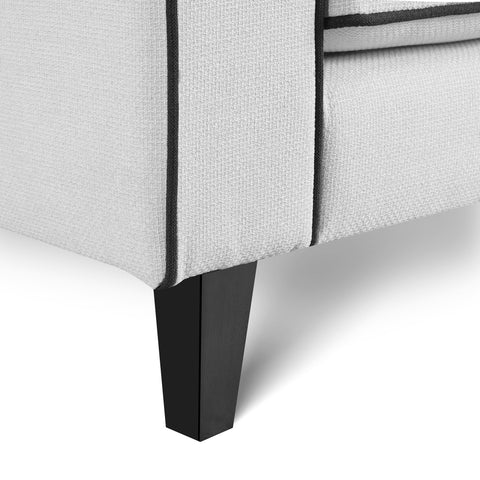 Alfie Cream Soft Weave Fabric 3 Seater Sofa with Black Legs