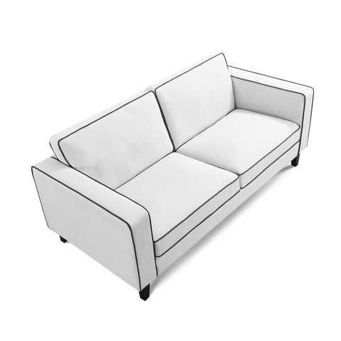 Alfie Cream Soft Weave Fabric 3 Seater Sofa with Black Legs