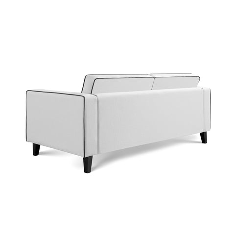 Alfie Cream Soft Weave Fabric 3 Seater Sofa with Black Legs