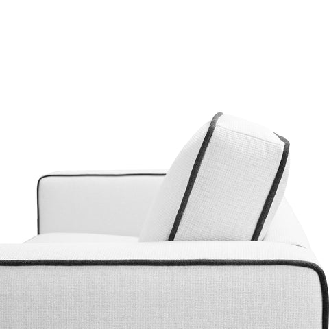 Alfie Cream Soft Weave Fabric 3 Seater Sofa with Black Legs