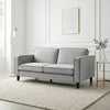 Alfie Grey Soft Weave Fabric 3 Seater Sofa with Black Legs