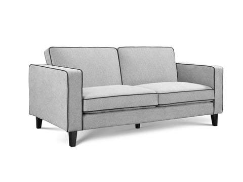 Alfie Grey Soft Weave Fabric 3 Seater Sofa with Black Legs
