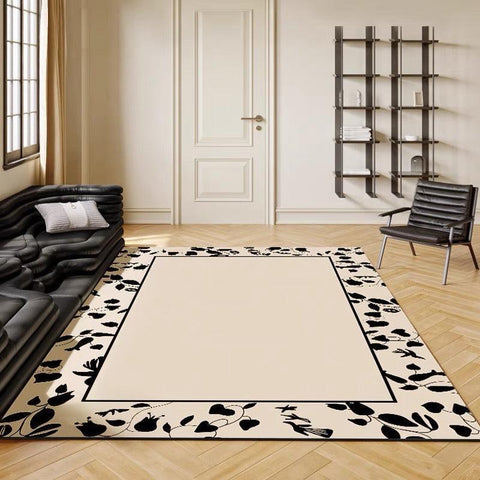 Alice Wonderland D Dramatic Floral Border Rug - 160 x 200cm - Furnt