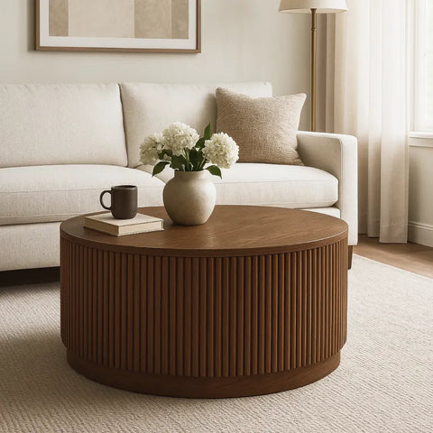 Allegro Walnut Wooden Round Coffee Table